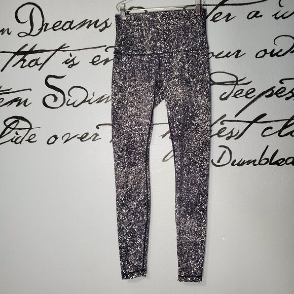 Lululemon Wunder Under Pant Hi Rise Splatter Black White Leggings, S - Picture 1 of 6
